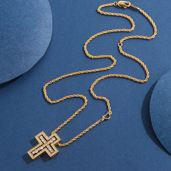 Double Layered Cross Pendant Necklace