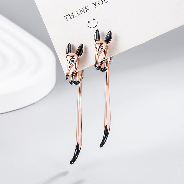Cute Fox Enamel Earrings