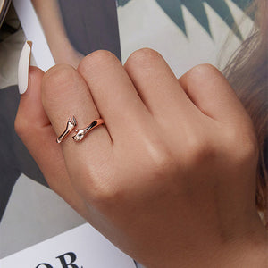 Dainty Hug Couple Stacking Bypass Ring