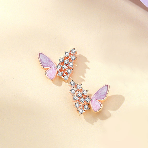 Purple Butterfly Stud Earrings