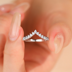 Dainty Sparkling Crown Eternity Ring
