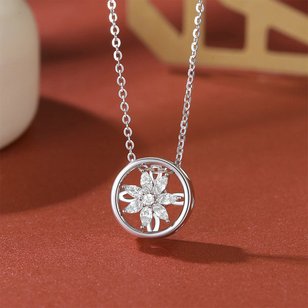 Dancing Stone Flower Charm Necklace