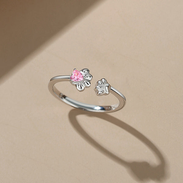 Cute Cat Paw Couple Ring