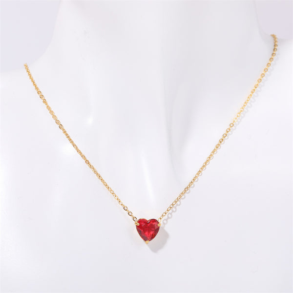Heart Birthstone Pendant Necklace