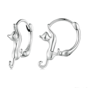 Cute Cat Huggie Hoop Earrings