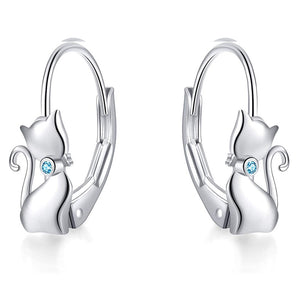 Dainty Cat Hoop Earrings