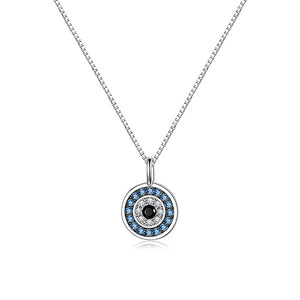Evil Eye Circle Charm Pendant Necklace