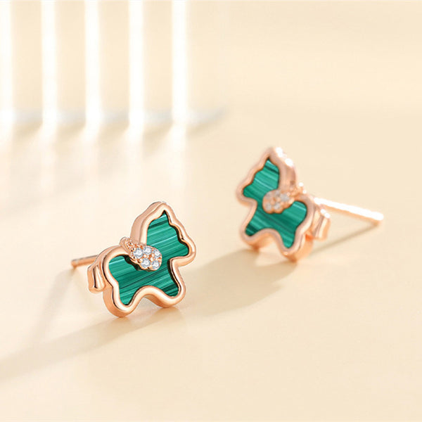 Green Tiny Horse Stud Earrings