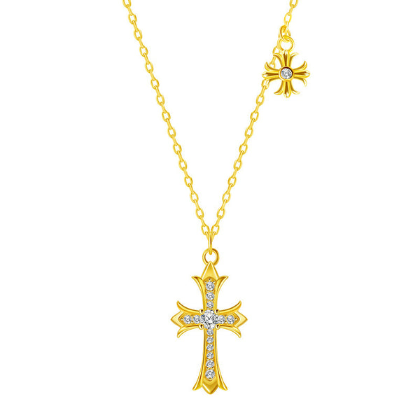 Iris Flower Cross Necklace