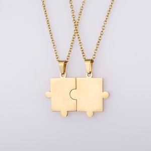 Puzzle Matching Couple Pendant Necklace