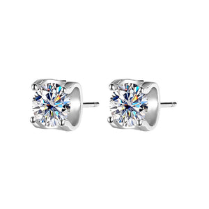 Boucles d'oreilles à tige de mariage en moissanite colorée