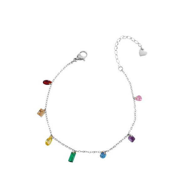 Rainbow Colored Gem Bracelet