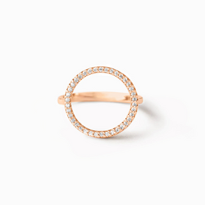 Minimalist Pave Circle Statement Ring