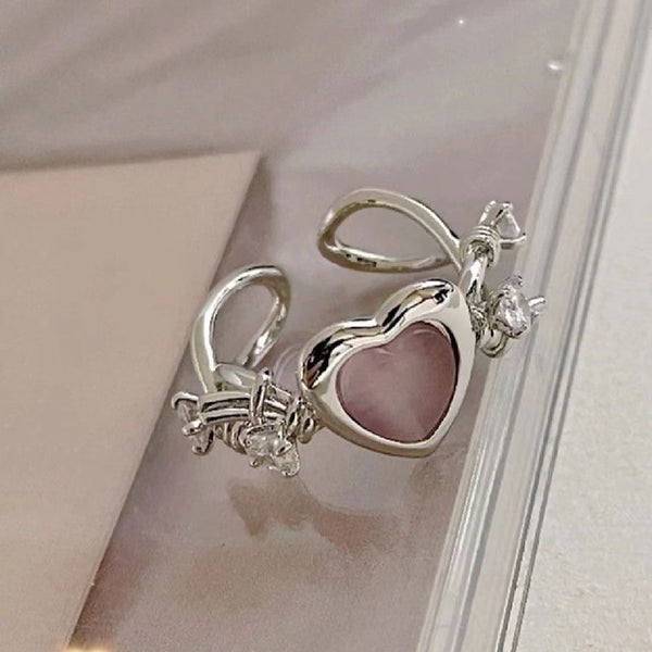 Pink Heart Stackable Ring