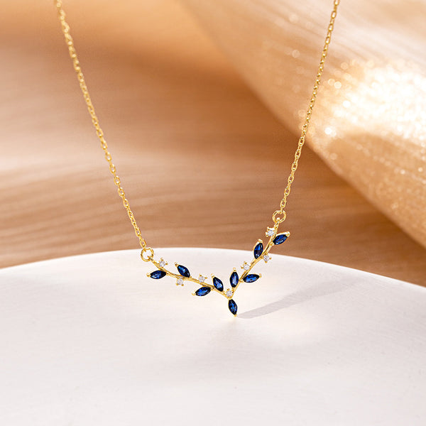 Blue Deer Antler Necklace