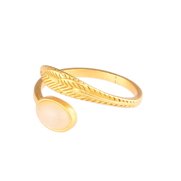 Gold Feather Adjustable Ring