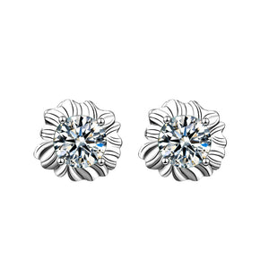 Color Moissanite Sunflower Stud Earrings
