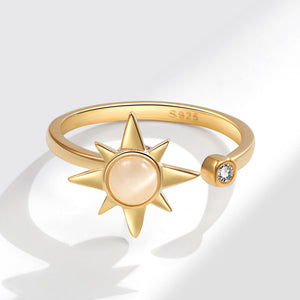 Moonstone Star Anxiety Fidget Spinner Ring