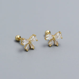 Bow Bowknot Screw Back Stud Earrings