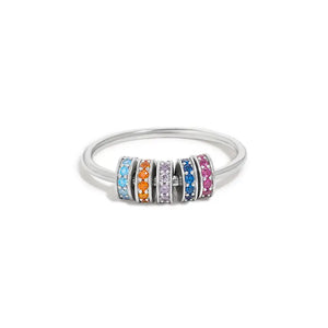 Rainbow Bead Anxiety Fidget Spinner Ring