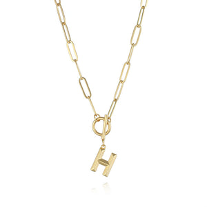 Gold Initial Letter Pendant Necklace