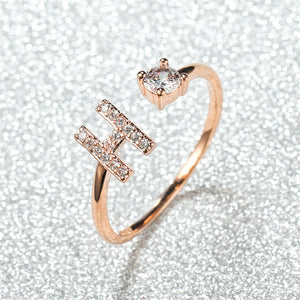 Initial Letter Adjustable Stacking Ring