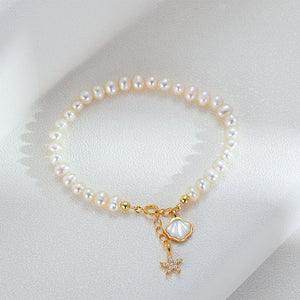 Mother Of Pearl Seashell Starfish Bracelet