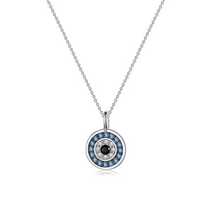 Evil Eye Circle Charm Pendant Necklace