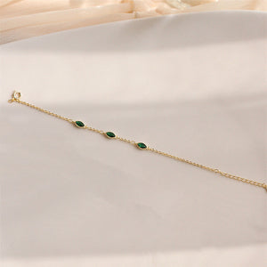 Green Color Gemstone Wedding Bracelet