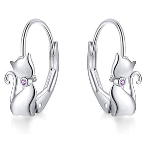 Dainty Cat Hoop Earrings