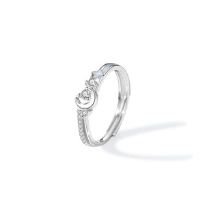 Anello Coppia Abbinato Stella Luna Luminosa