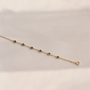 Green Color Gemstone Wedding Bracelet