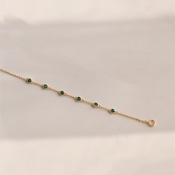 Gold Emerald Gem Bracelet