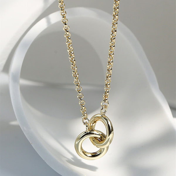 Gold Interlocking Ring Necklace