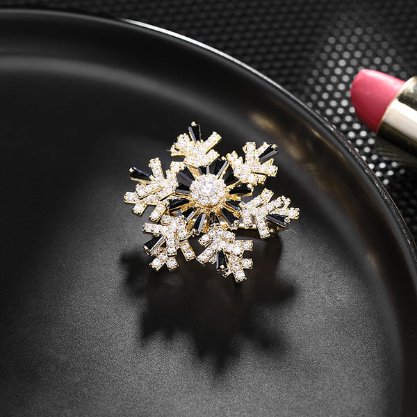 Snowflake Spinner Pin Brooch