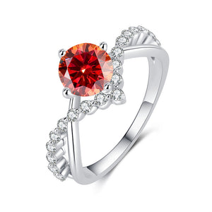 Moissanite Crown Tiara Pave Engagement Ring