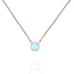 Collana con ciondolo cabochon opale rotondo piccolo