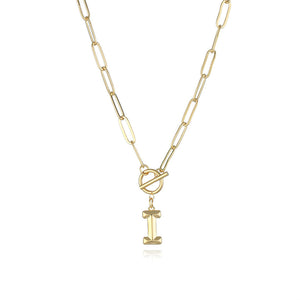 Gold Initial Letter Pendant Necklace
