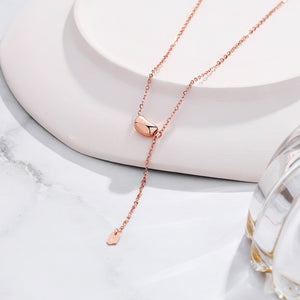 Kidney Bean Pendant Drop Lariat Y Necklace