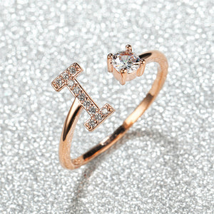 Initial Letter Adjustable Stacking Ring