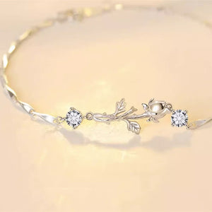 Dainty Rose Flower Charm Bracelet
