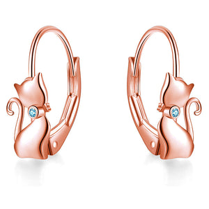 Dainty Cat Hoop Earrings