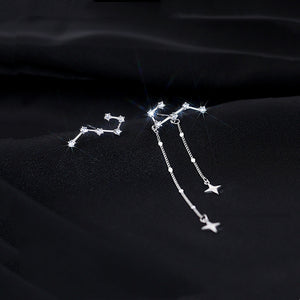 Mismatch Big Dipper Star Chain Drop Earrings