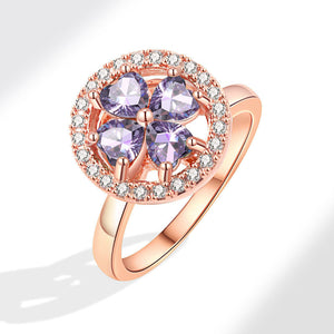 Statement-Ring mit vierblättrigem Kleeblatt-Fidget-Spinner