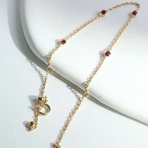 Dainty Bezel Station Charm Bracelet