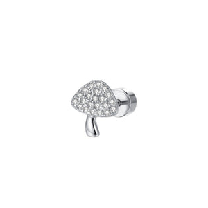 Small Mushroom Pave Cartilage Stud Earrings
