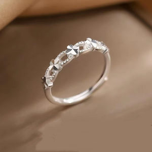 Minimalist Four Leaf Clover Adjustable Ring