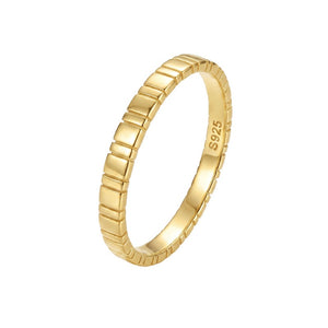Geometric Segmented Grid Pattern Band Ring