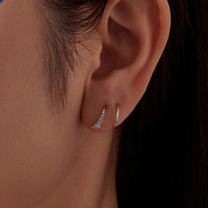 Gradient Opal Star Spiral Open Hoop Earrings