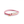 Pink braided leather bracelet with a gold tag on a white background